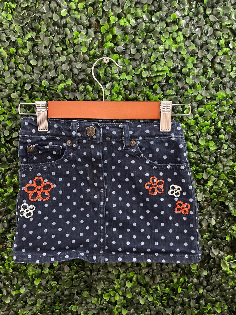 Crewcuts, Floral Jean Skirt, Size 4